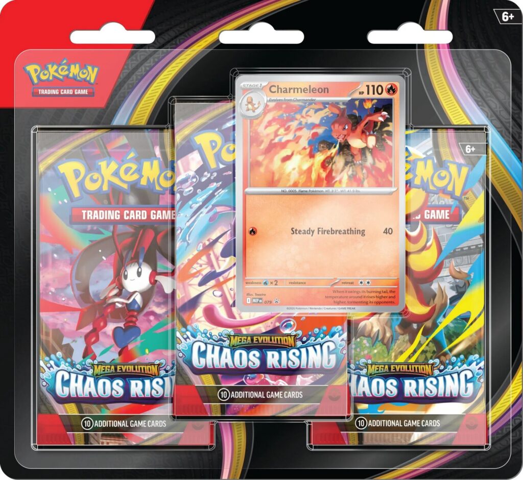 Blíster de 3 · Pokémon TCG Mega Evolution Chaos Rising (Inglés)