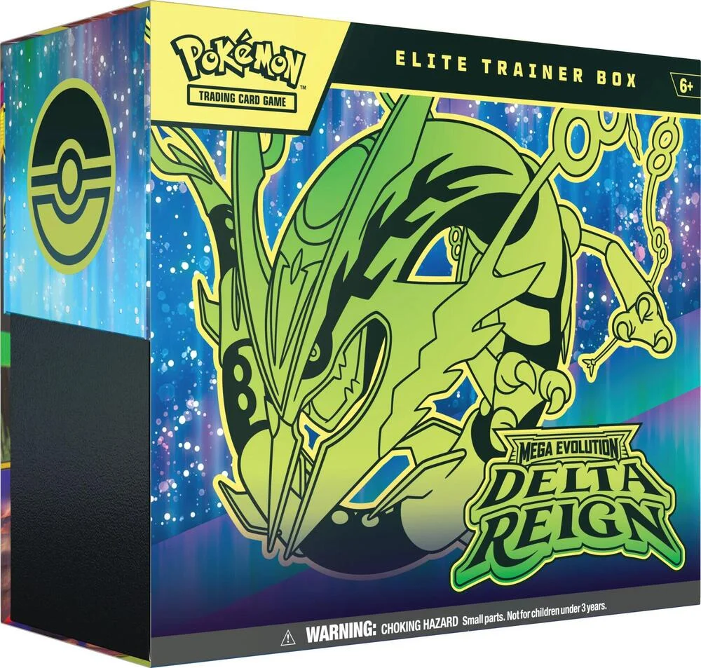 Elite Trainer Box de Pokémon TCG Megaevolución Dominio Delta en inglés