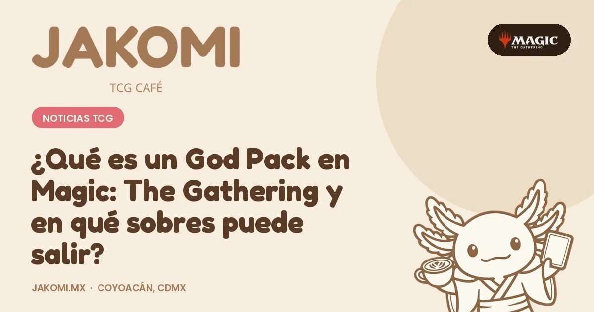 ¿Qué es un God Pack en Magic: The Gathering y en qué sobres puede salir? · portada de la guía de Jakomi TCG Café