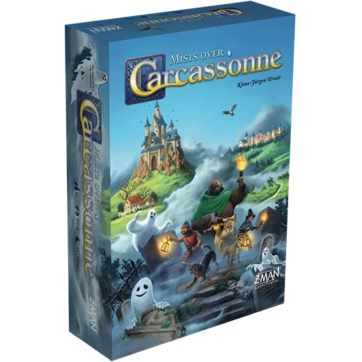 Caja de Mists over Carcassonne, juego cooperativo de la familia Carcassonne, de Z-Man Games