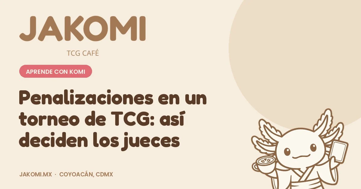 Penalizaciones en un torneo de TCG: así deciden los jueces · portada de la guía de Jakomi TCG Café