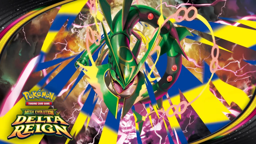 Banner oficial del anuncio de la expansión Pokémon TCG Mega Evolution Delta Reign