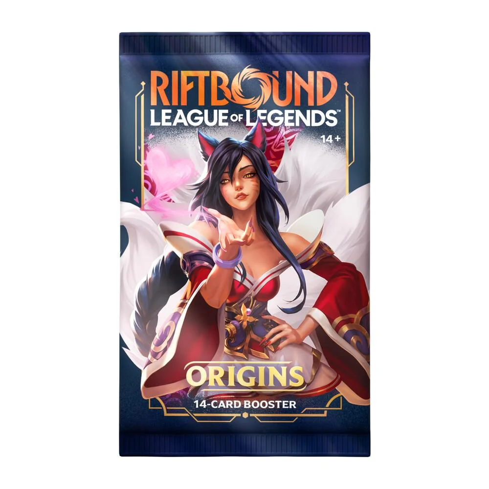 Sobre de cartas de Riftbound Origins sin abrir