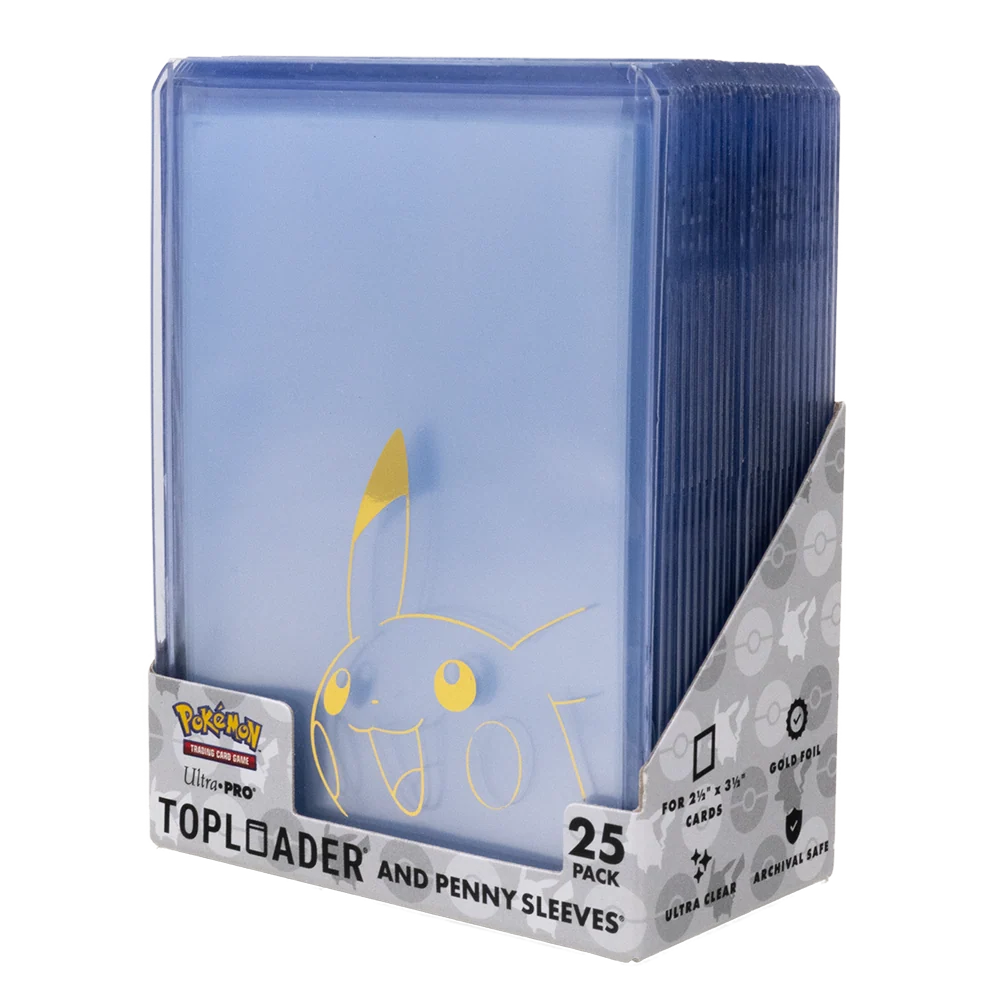 Toploader y fundas penny sleeve de Ultra Pro con ilustración de Pikachu